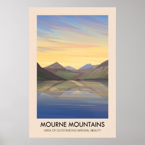 Mourne Mountains AONB Travel Poster