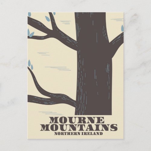 mourne mountains northern ireland travel poster postcard