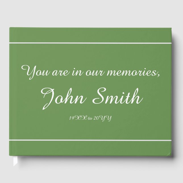 Mournful and Plain Condolences Guestbook (Front)