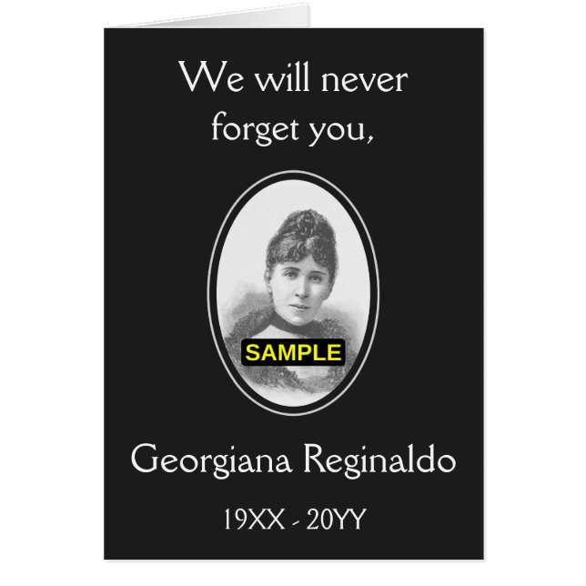 Mournful, Conservative Memories Card, w/ Photo (Front)