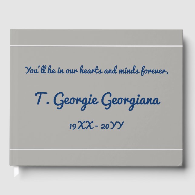 Mournful, Customized Funeral/Memorial Guest Book (Front)