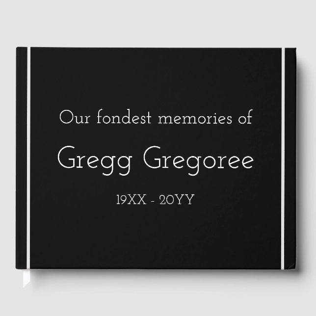 Mournful, Personalized Memorial Guestbook (Front)