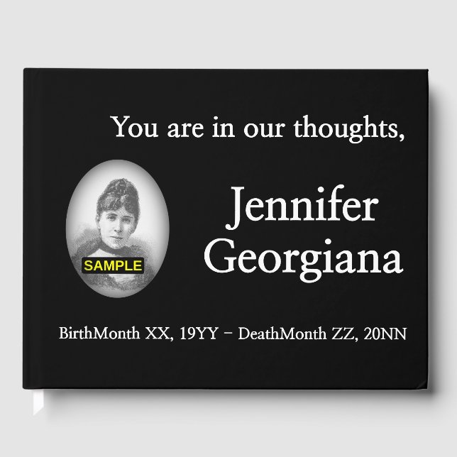 Mournful, Respectable Sympathies Guestbook (Front)