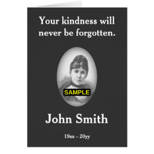 Mournful, Subdued Remembrance Card, With Photo Cards