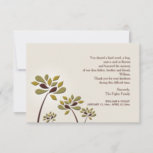 Mournful Sympathy Thank You Card