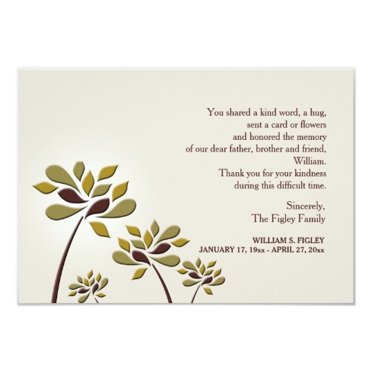 mournful sympathy thank you card zazzle