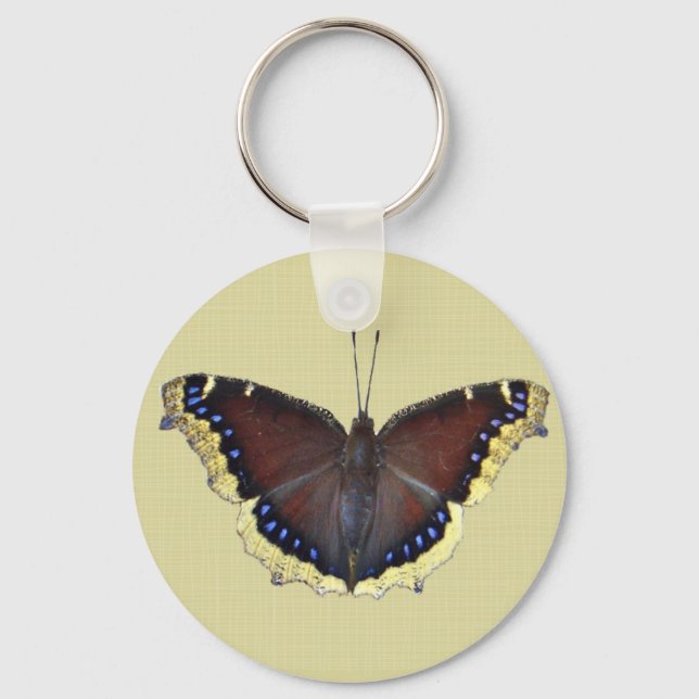 Mourning Cloak Butterfly - Nymphalis antiopa Keychain (Front)