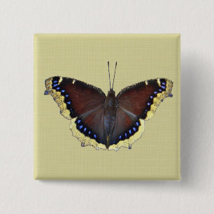 Mourning Cloak Butterfly - Nymphalis antiopa Pinback Button