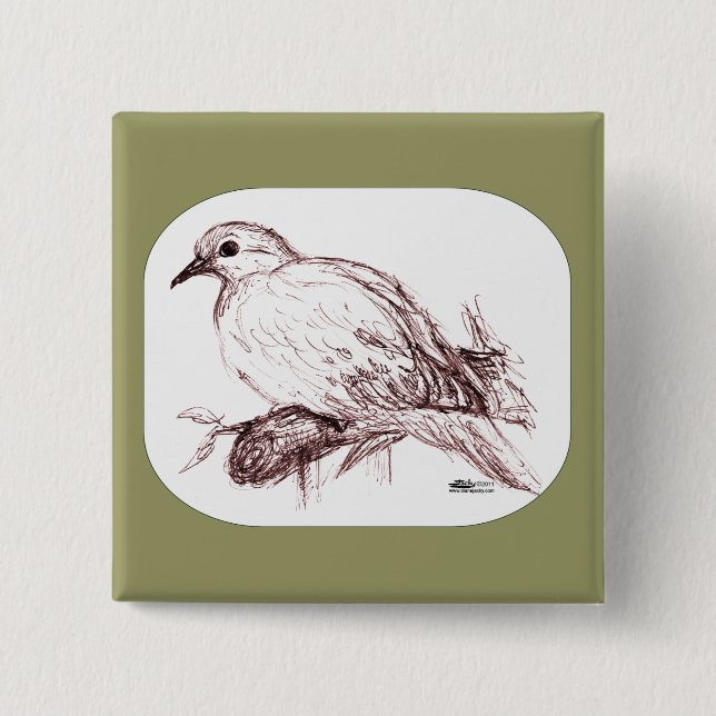 Mourning Dove Baby Pinback Button (Front)