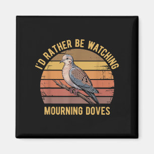 Mourning Dove Bird Lover Vintage Retro Sunset Bird Magnet