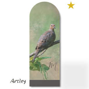 Mourning Dove Bird Painting Initials Birdwatching Bookmarks