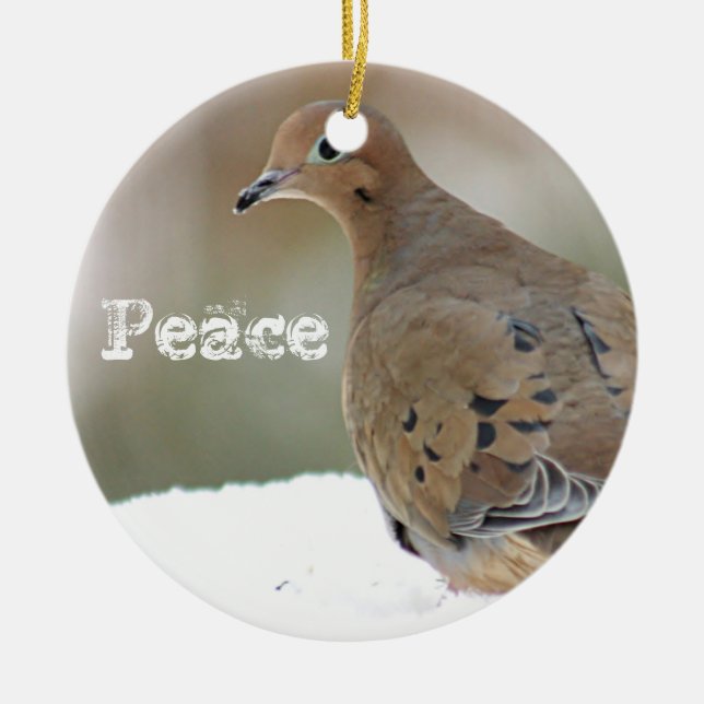 Mourning dove ceramic ornament (Front)