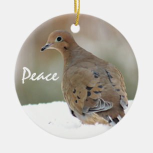 Mourning dove ceramic ornament