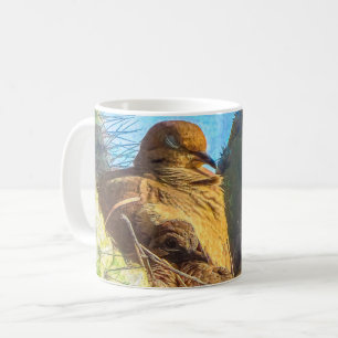 Mourning Dove Female With Baby Saguaro Cactus Nest Coffee Mug