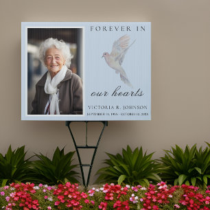 Mourning Dove Forever in Our Hearts Memorial Sign