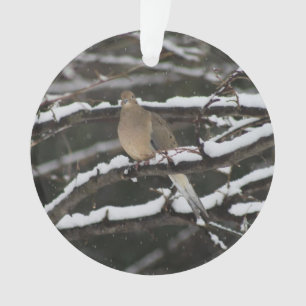 Mourning Dove in the snow ornament