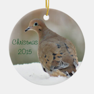 Mourning dove photo ceramic ornament