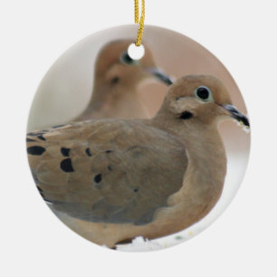 Mourning dove photo ceramic ornament