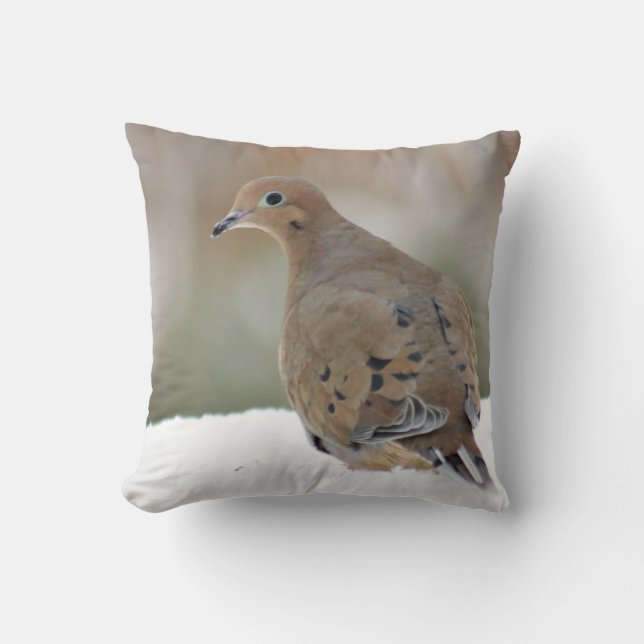 Mourning dove photography throw pillow (Front)
