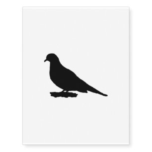 Mourning Dove Silhouette Love Bird Watching Temporary Tattoos