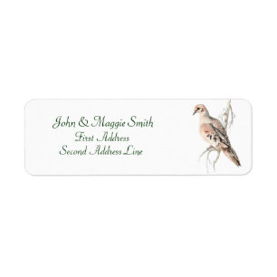Mourning Dove/ Turtle dove, Bird, Address Label