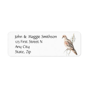 Mourning Dove/ Turtle dove, Bird, Address Label