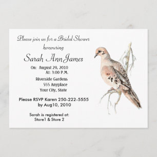 Mourning Dove Turtle Dove Bird Wedding Invitation