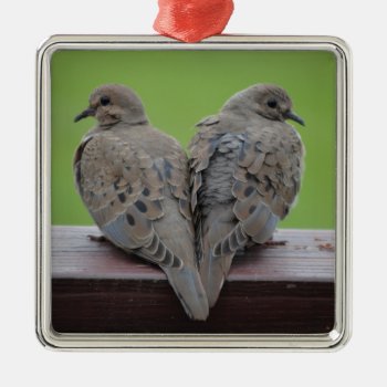 Mourning Doves Metal Ornament by birdsandblooms at Zazzle