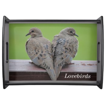 Mourning Doves Serving Tray by birdsandblooms at Zazzle