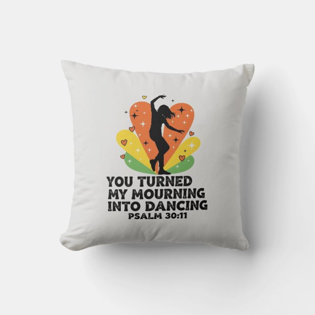 Mourning into dancing design throw pillow (Front)