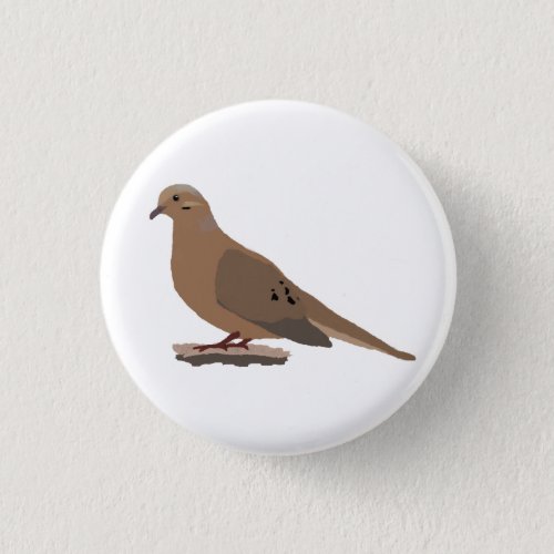 Mourning Love or Turtle Dove Digitally Drawn Bird Button