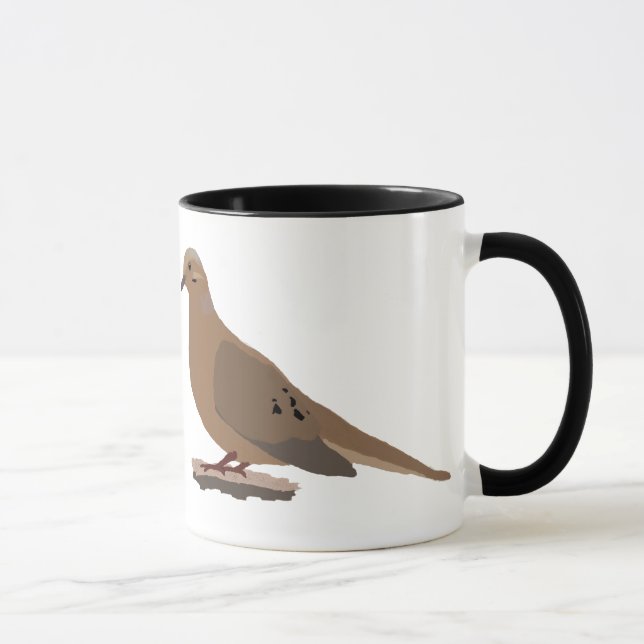 Mourning, Love or Turtle Dove Digitally Drawn Bird Mug (Right)