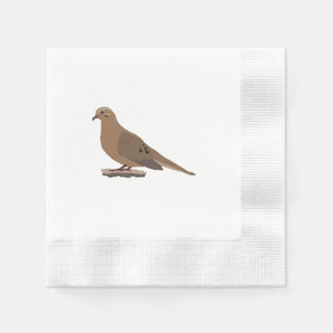 Mourning, Love or Turtle Dove Digitally Drawn Bird Paper Napkins