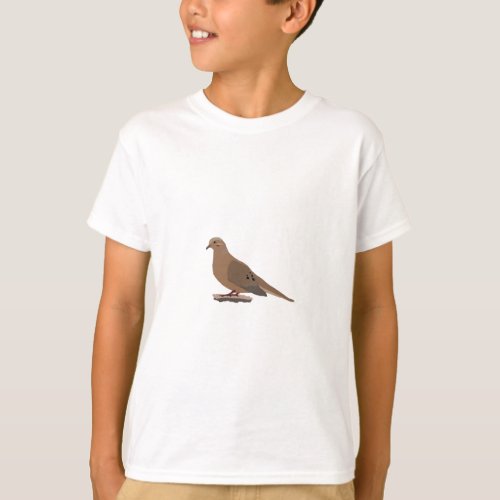 Mourning Love or Turtle Dove Digitally Drawn Bird T_Shirt