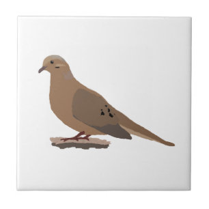 Mourning, Love or Turtle Dove Digitally Drawn Bird Tile