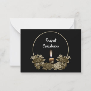 Mourning Roses And Candle Sympathy Card