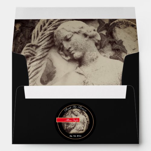 Mourning with Angel  Memorial Funeral Envelope C