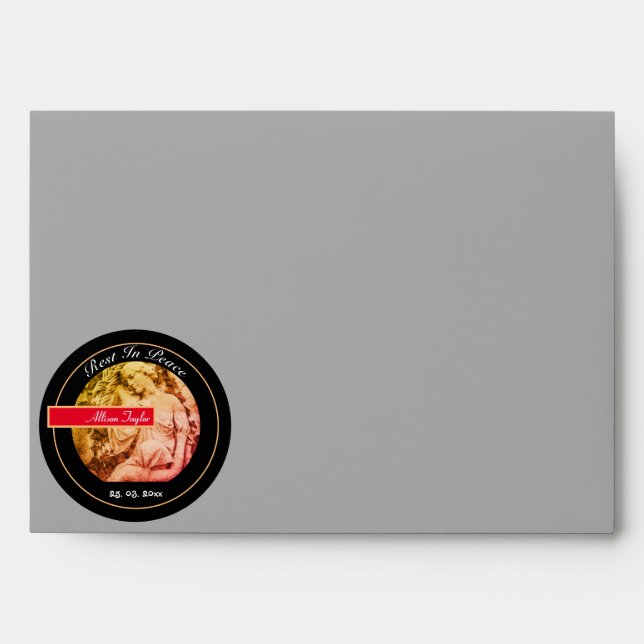 Mourning with Angel / Memorial, Funeral Envelope D (Front)
