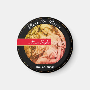 Mourning with Angel / Memorial, Funeral, Vintage Magnet