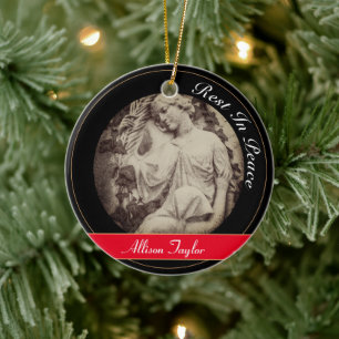 Mourning with Anglel, vintage Christmas /beloved Ceramic Ornament