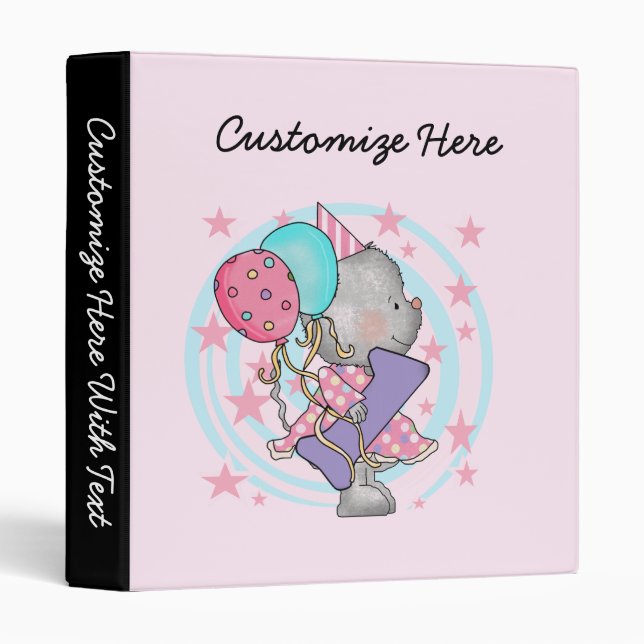 Mouse 1st Birthday T-shirts and Gifts 3 Ring Binder (Front/Spine)