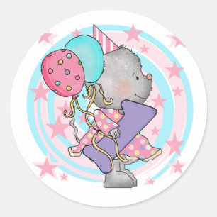 Mouse 1st Birthday T-shirts and Gifts Classic Round Sticker