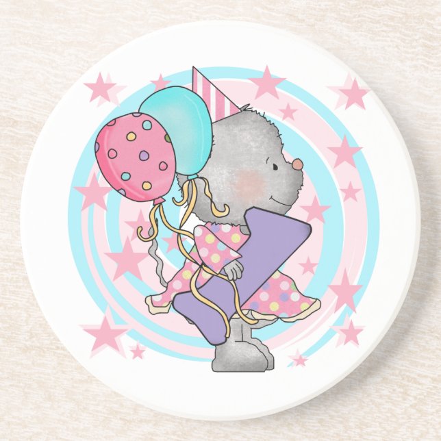 Mouse 1st Birthday T-shirts and Gifts Drink Coaster (Front)