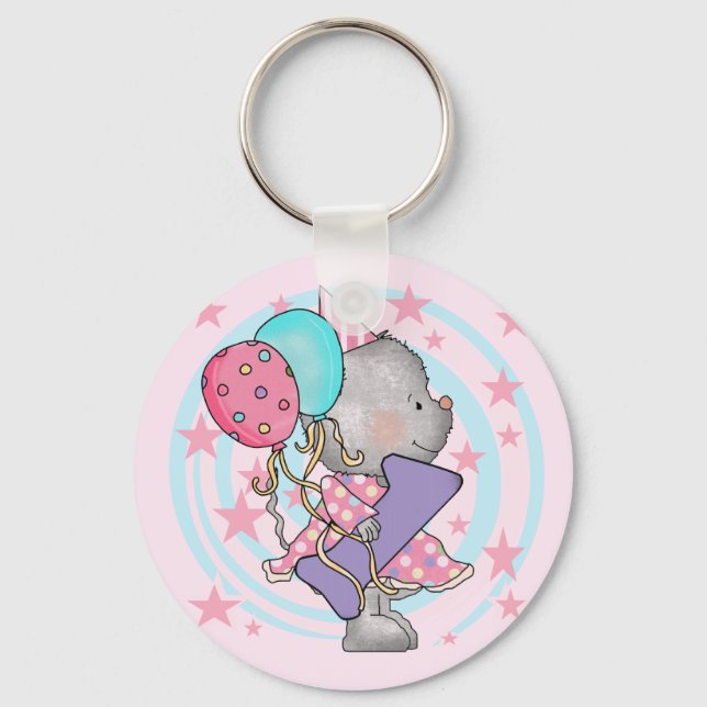 Mouse 1st Birthday T-shirts and Gifts Keychain (Front)