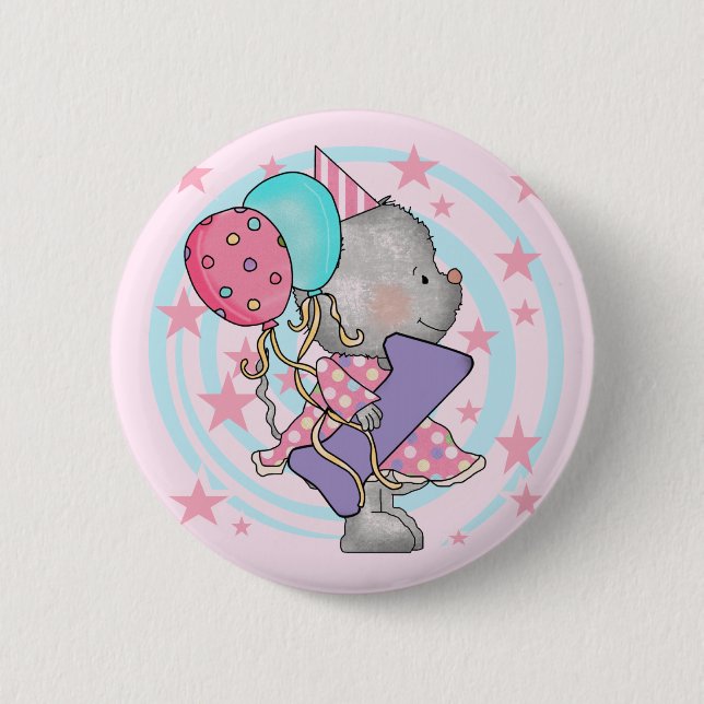 Mouse 1st Birthday T-shirts and Gifts Pinback Button (Front)