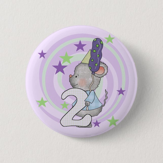 Mouse 2nd Birthday T shirts and Gifts Pinback Button (Front)