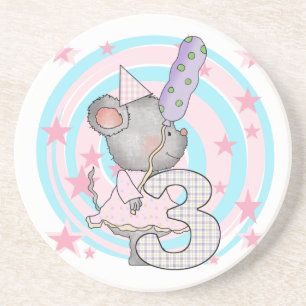 Mouse 3rd Birthday T-shirts and Gifts Coaster