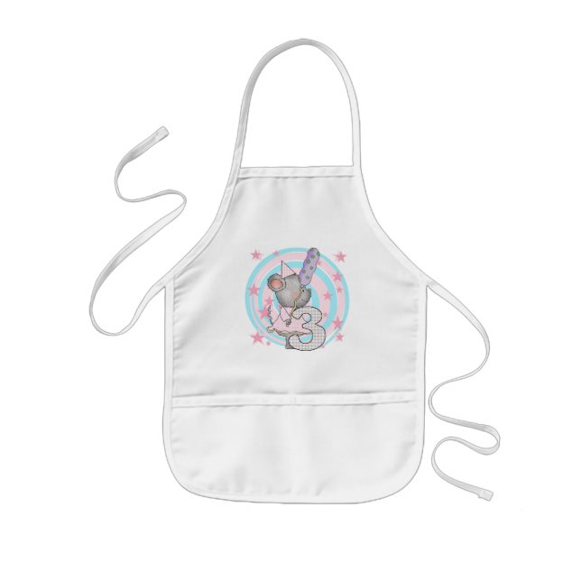 Mouse 3rd Birthday T-shirts and Gifts Kids' Apron (Front)