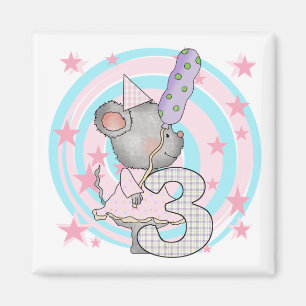 Mouse 3rd Birthday T-shirts and Gifts Magnet