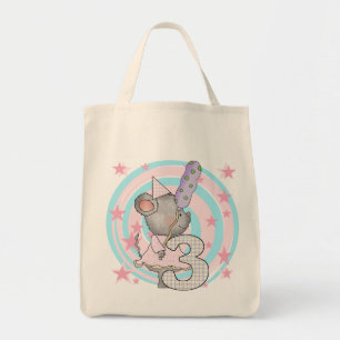 Mouse 3rd Birthday T-shirts and Gifts Tote Bag